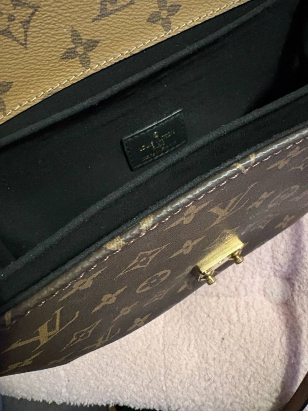 Real leather monogram purse